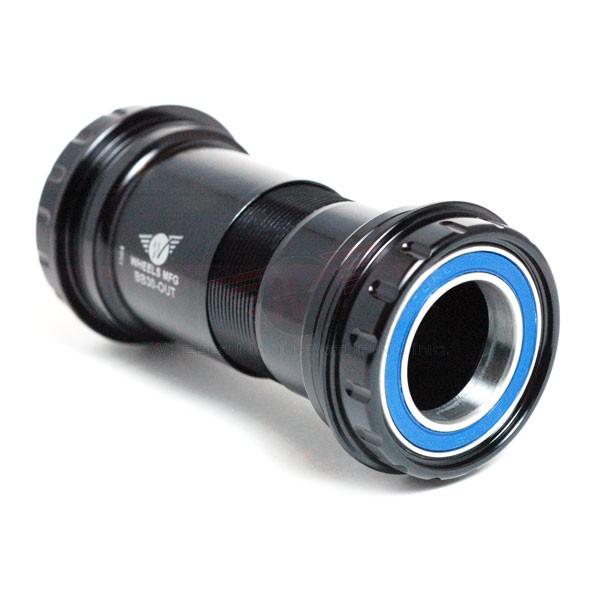 Wheels Manufacturing BB30 to 22/24mm (SRAM) Conversion Bottom Bracket, ABEC-3 Steel, Black