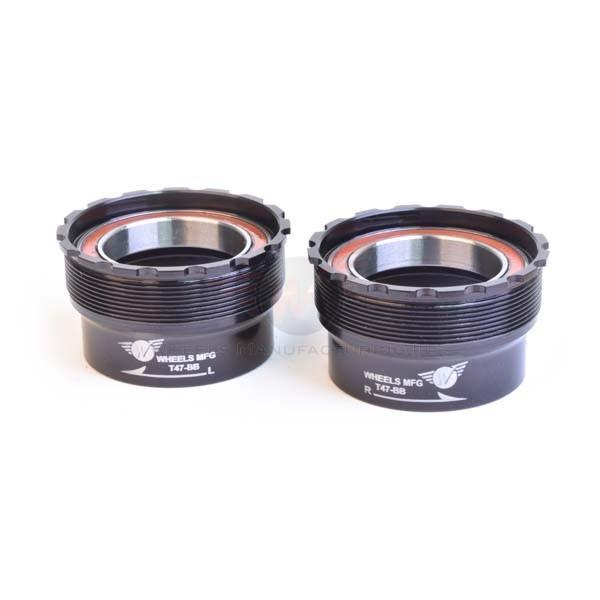 Wheels MFG T47, Abec-5 Angular Contact, Inboard Bottom Bracket for 30mm Cranks, Black