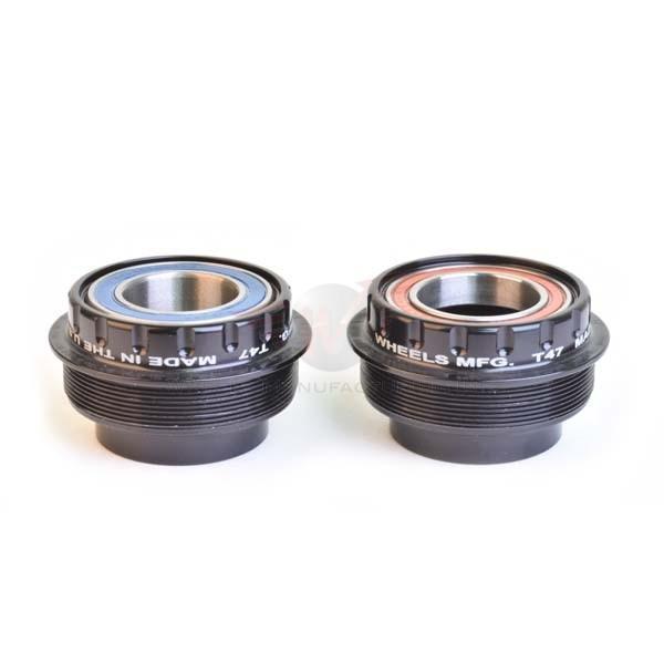 Wheels MFG T47, Abec-5 Angular Contact, Outboard Bottom Bracket for 24/22mm Sram Cranks, Black