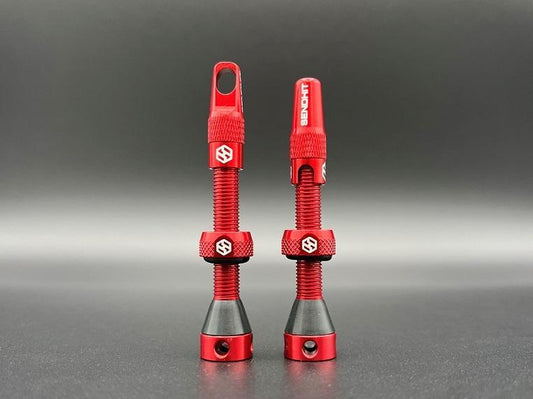 Sendhit Tubeless Valve, Presta, 44mm, Red, Pair
