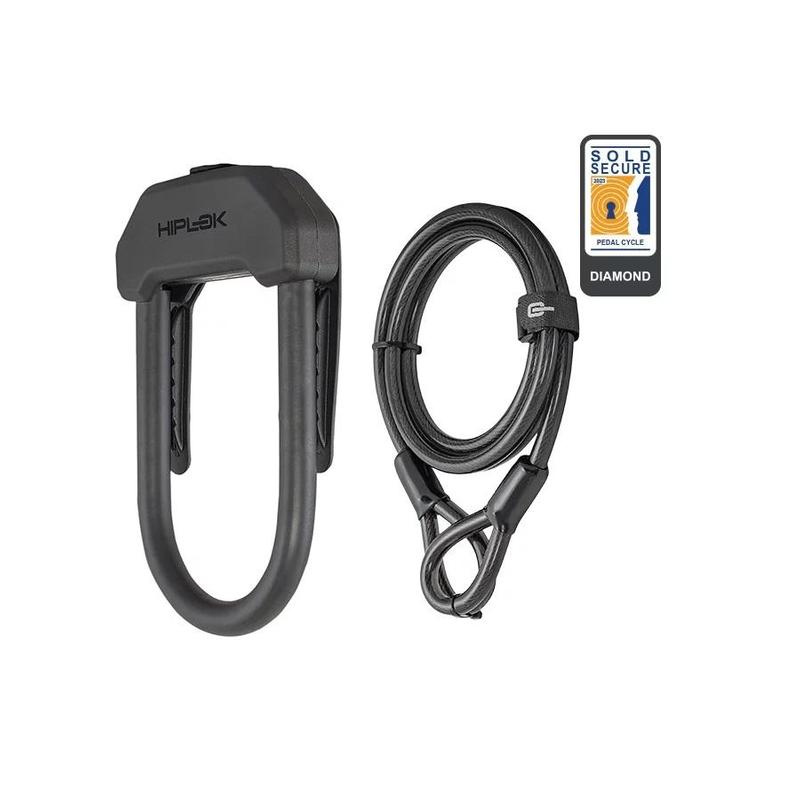 Hiplok DX Plus Lock (Wearable D-Lock w/2m cable), All Black
