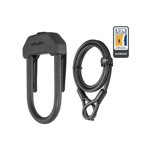 Hiplok DX Plus Lock (Wearable D-Lock w/2m cable), All Black