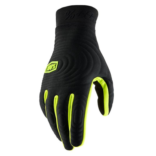 100% Brisker Xtreme Cold Weather Gloves, Black/Fluo Yellow, Large