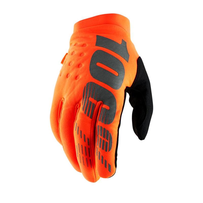 100% Brisker Cold Weather Gloves, Fluo Orange, Small