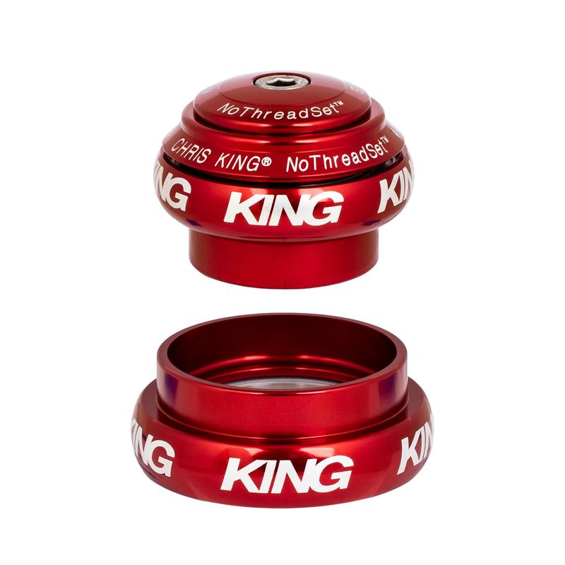 Chris King NoThreadSet Headset Tapered 34/44mm, for Tapered 1-1/4" steerer, Red Bold