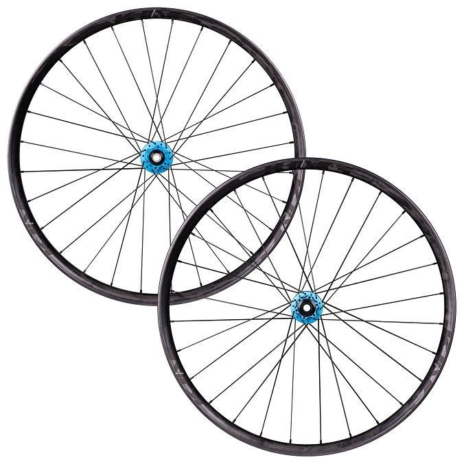 Chris King MTN30 29" Wheelset, 6-Bolt Hubs Front 28H (15x110mm) Rear 28H (12x148mm), Shimano Microspline, Matte Turquoise