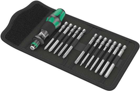 Wera Tools Bicycle Set 2, 13 Pieces (Kraftform Bit Holder w/ Rapidator Chuck, 12 bits)