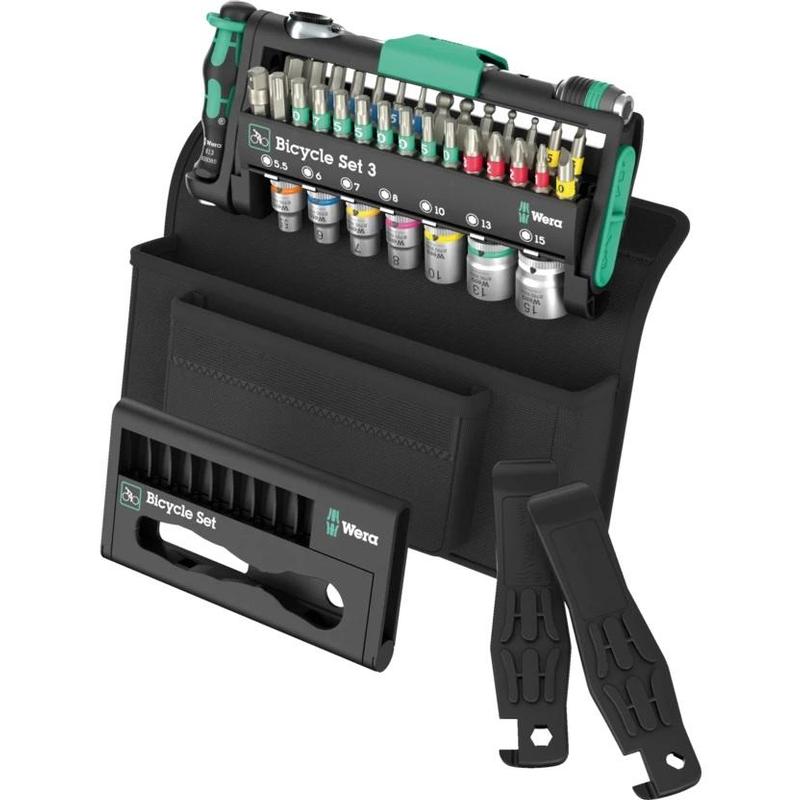 Wera Tools Bicycle Set 3 (Zyklop Mini, Bit Holding Screwdriver + 41 pieces, Tire Levers)