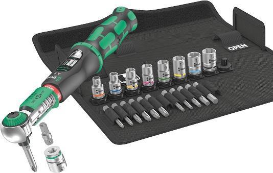 Wera Tools Safe Torque A2 Torque Wrench Set, 1/4" Hexagon Head Drive, 2-12 Nm, 23 Pieces
