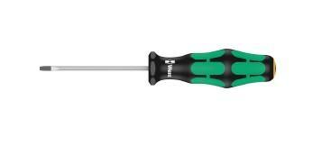 Wera Tools Kraftform Plus Lasertip Screwdriver, Slotted, 0.8mm x 4mm Tip, 100mm Shaft Length