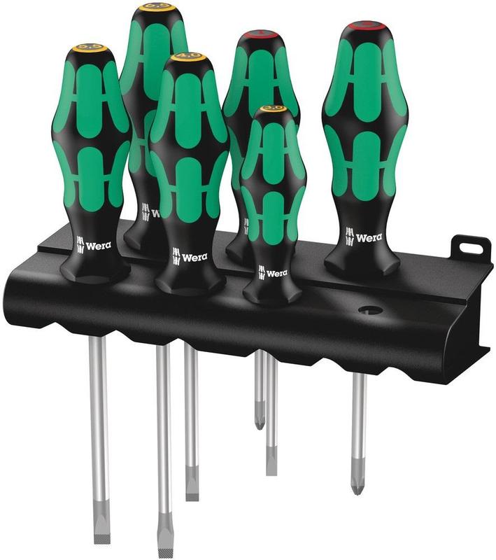 Wera Tools Kraftform Plus Lasertip Screwdriver Set with Rack, 6 pieces