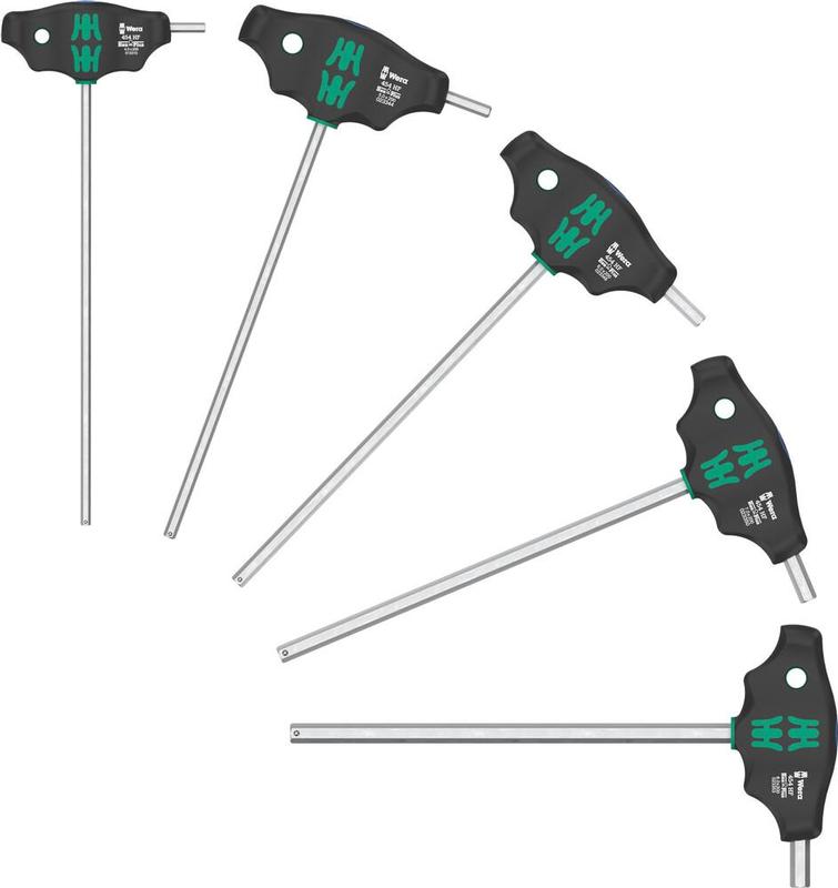 Wera Tools 454/5 HF SHK Set 1, T-Handle Screwdriver Set, Hex-Plus w/Holding Function, 5 pieces