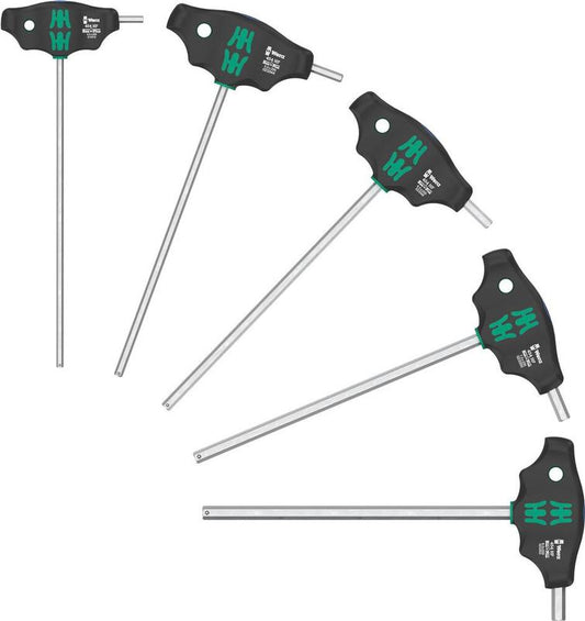 Wera Tools 454/5 HF SHK Set 1, T-Handle Screwdriver Set, Hex-Plus w/Holding Function, 5 pieces