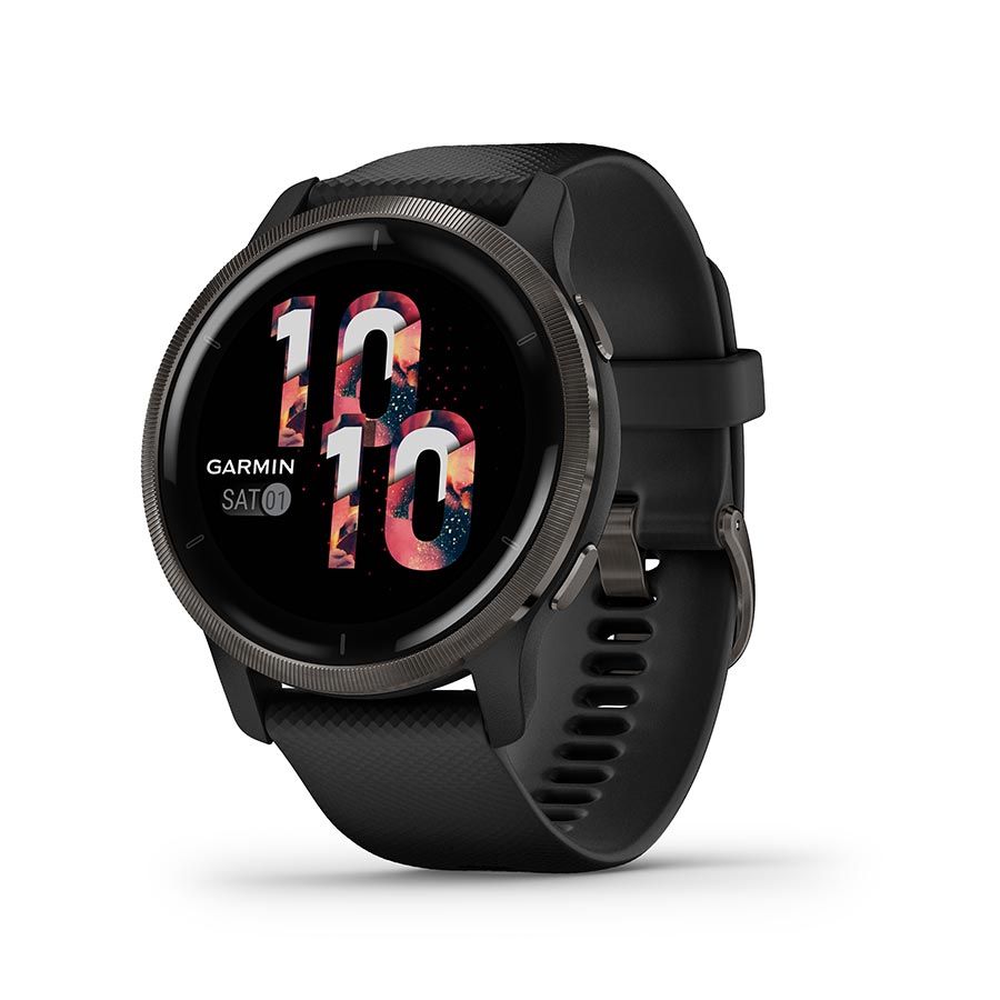 Garmin, Venu 2, Watch, Watch Color: Black, Wristband: Black - Silicone