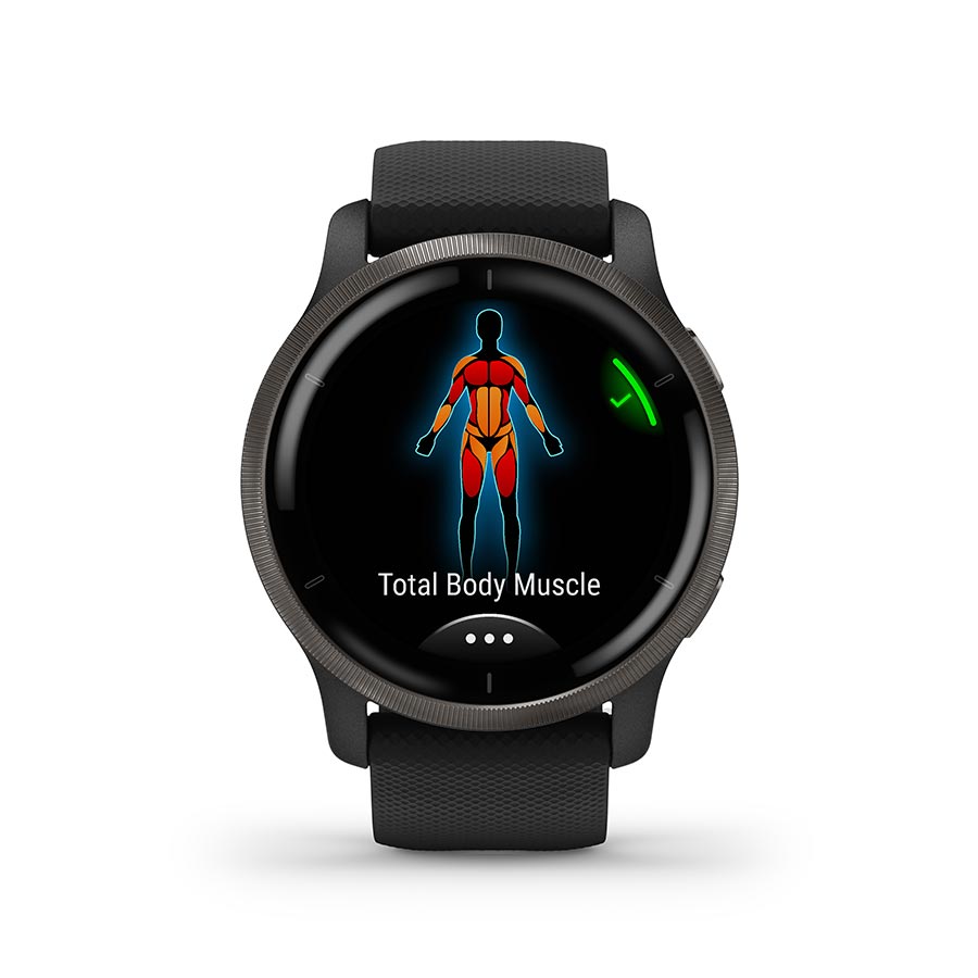 Garmin, Venu 2, Watch, Watch Color: Black, Wristband: Black - Silicone