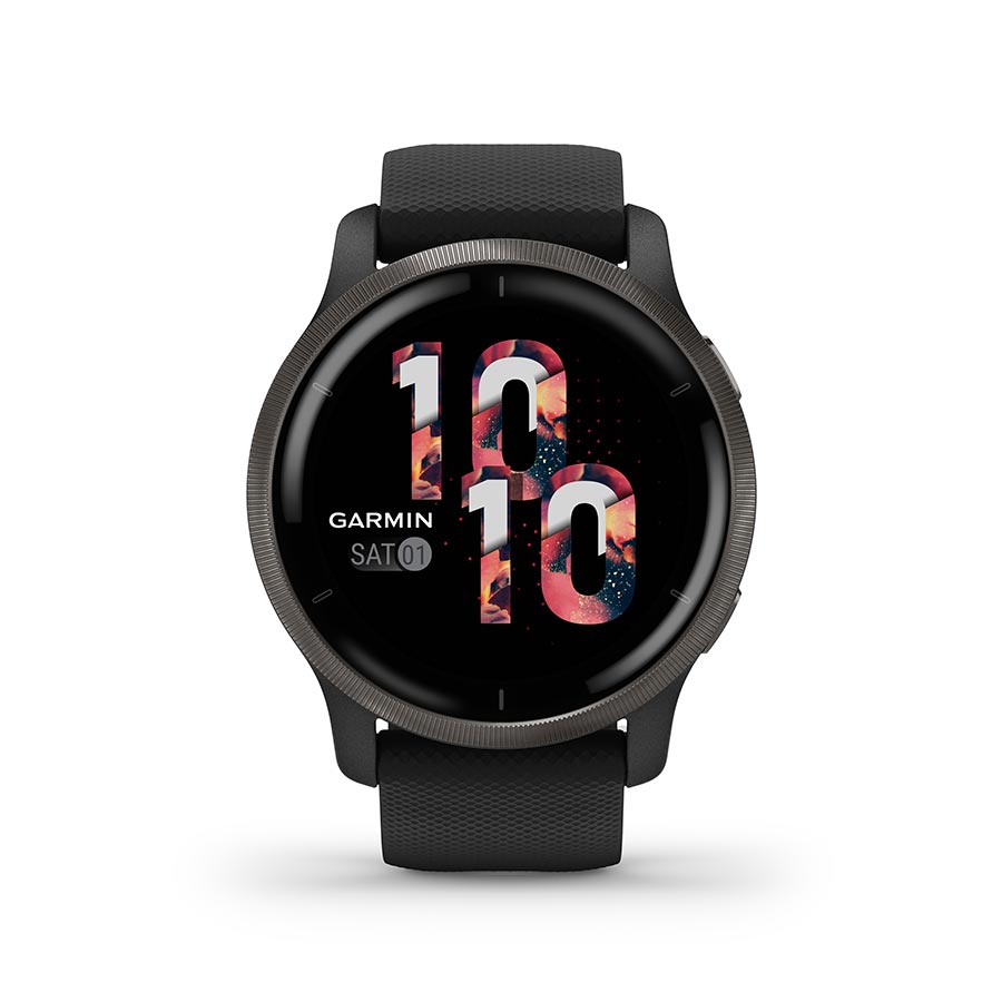 Garmin, Venu 2, Watch, Watch Color: Black, Wristband: Black - Silicone