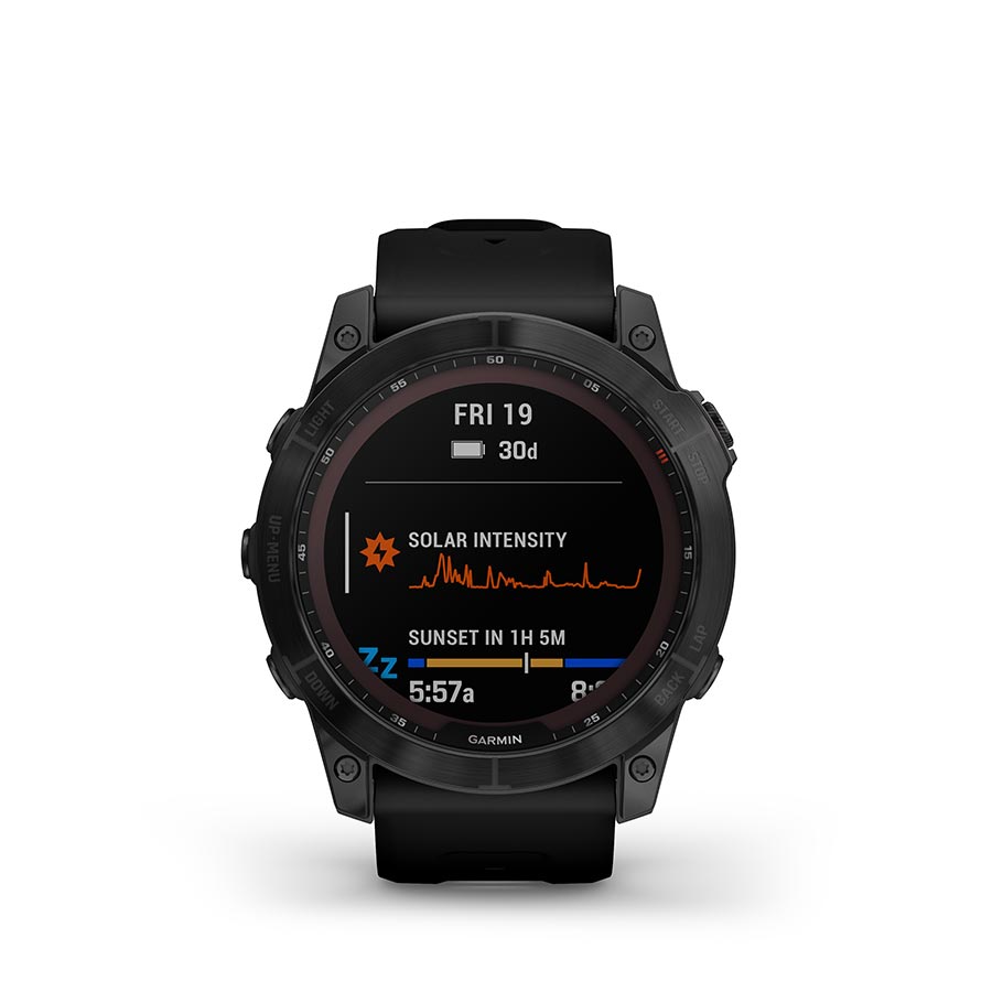 Garmin, fenix 7X, Sapphire Solar, Watch, Watch Color: Black, Wristband: Black - Silicone