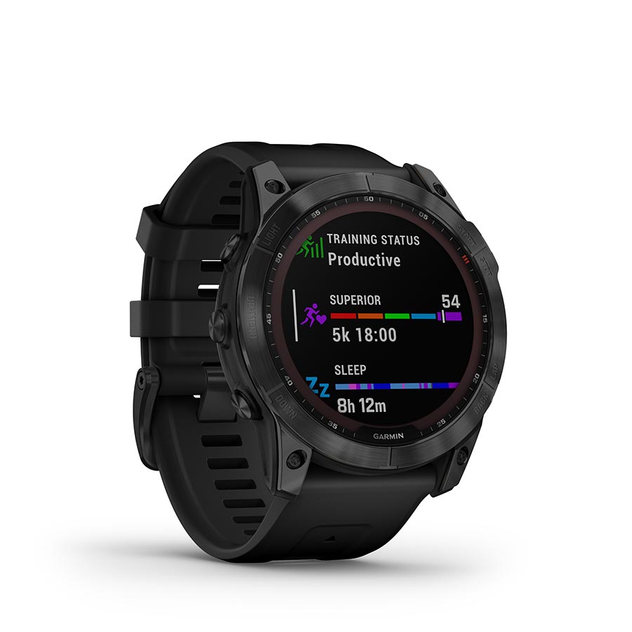Garmin, fenix 7X, Sapphire Solar, Watch, Watch Color: Black, Wristband: Black - Silicone
