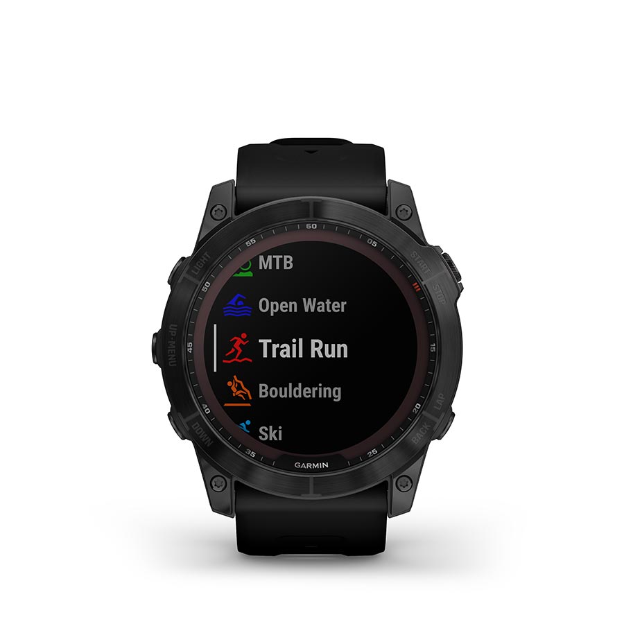 Garmin, fenix 7X, Sapphire Solar, Watch, Watch Color: Black, Wristband: Black - Silicone