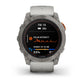 Garmin, fenix 7X Pro Sapphire Solar, Watch, Watch Color: Titanium, Wristband: Fog Grey/ Ember Orange - Silicone