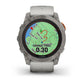 Garmin, fenix 7X Pro Sapphire Solar, Watch, Watch Color: Titanium, Wristband: Fog Grey/ Ember Orange - Silicone