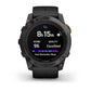 Garmin, fenix 7X Pro Solar, Glass, Watch, Watch Color: Slate Grey, Wristband: Black - Silicone