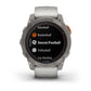 Garmin, fenix 7 Pro Sapphire Solar, Watch, Watch Color: Titanium, Wristband: Fog Grey/ Ember Orange - Silicone