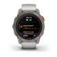 Garmin, fenix 7 Pro Sapphire Solar, Watch, Watch Color: Titanium, Wristband: Fog Grey/ Ember Orange - Silicone