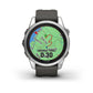 Garmin, fenix 7S Pro Solar, Glass, Watch, Watch Color: Silver/ Grey, Wristband: Graphite - Silicone