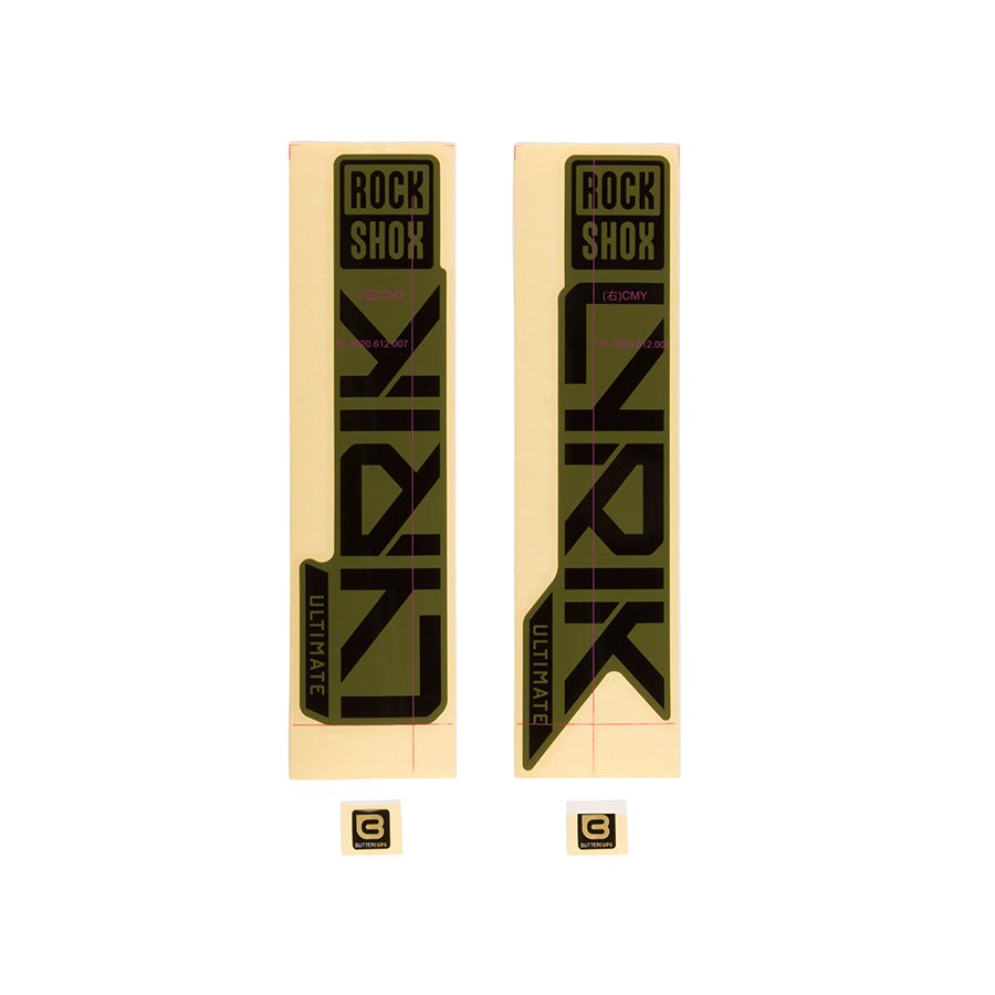 RockShox, Decal Kit for Lyrik Ultimate for 2023, Matte Copper for High Gloss Black