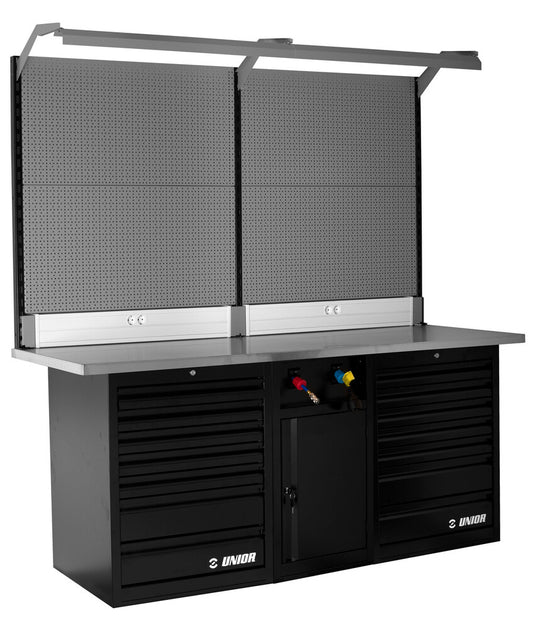 Tech Bench, full front with back panel and light