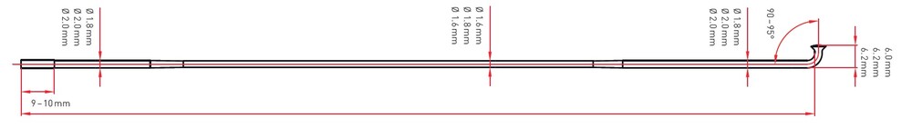 COMP STRAIGHT 2.0/1.8/ 2.0 BLK 100PCS 310MM