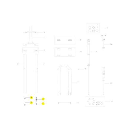 Nero R Lower Bolts Kit w/ Rebound Knob